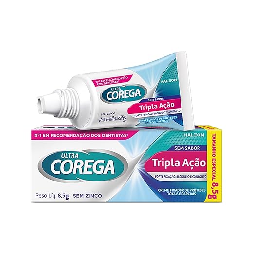 Fixador de Dentaduras Ultra Creme, Corega, Branco, 8,5g