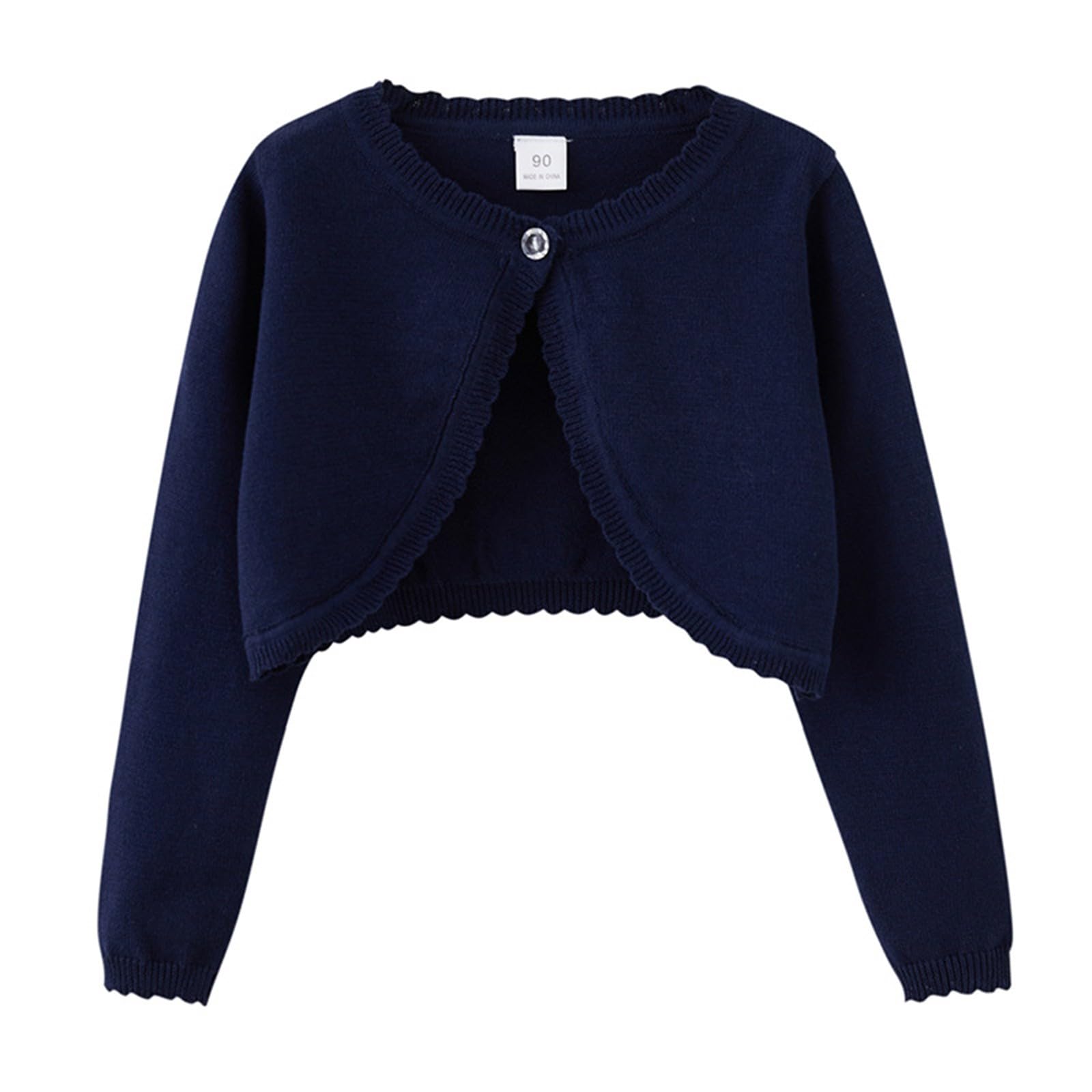 Bolero de punto ligero para niña, chaqueta corta de entretiempo para primavera y otoño | Chaqueta de punto ligera para niña, corto, transpirable, para entretiempo