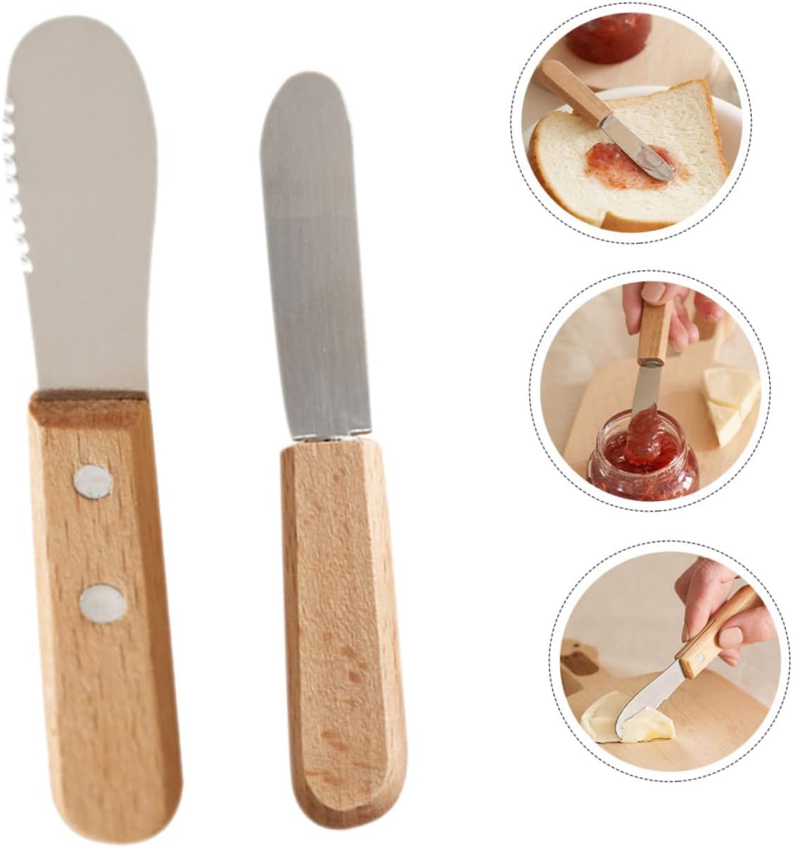 Butter Spreader Cheese Cutter Tool Wood Stainless Steel
