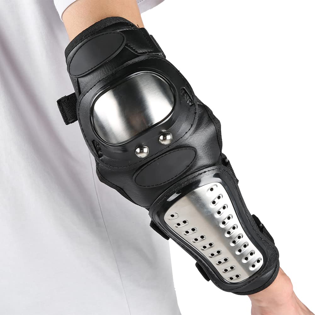 Ensemble de coudières de genou en acier inoxydable, équipement de protection haute résistance avec un design respirant pour moto, vélo de montagne, ski, skateboard, sport,