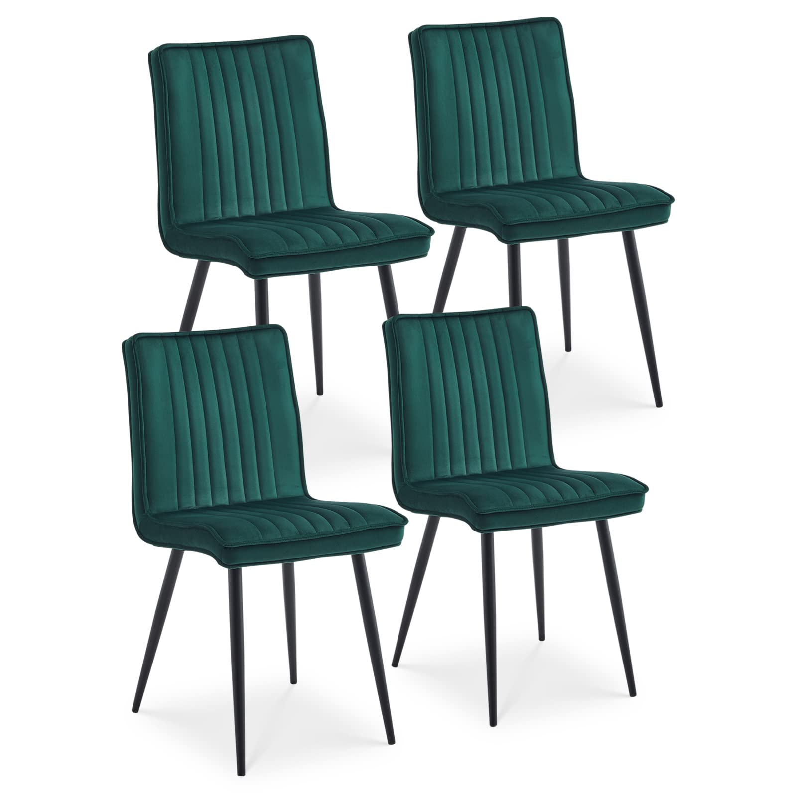 TUKAILAi Dining Chairs Set of 4 Green Velvet Upholstered Kitchen Chairs