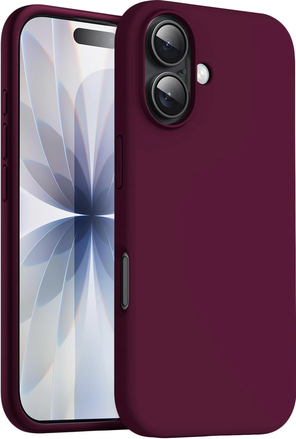 dizoro compatible with (iphone 17 case)(2025), liquid silicone 3 layers full covered soft gel rubber phone case,shockproof protective cover with anti-scratch microfiber lining- wine red
