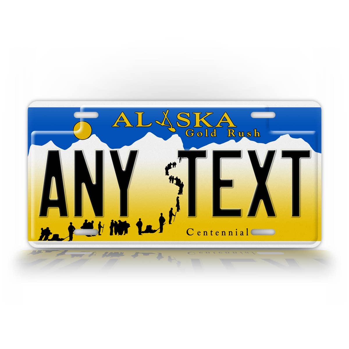 Personalized Alaska Gold Rush License Plate Any Text Custom AK Metal Auto Tag