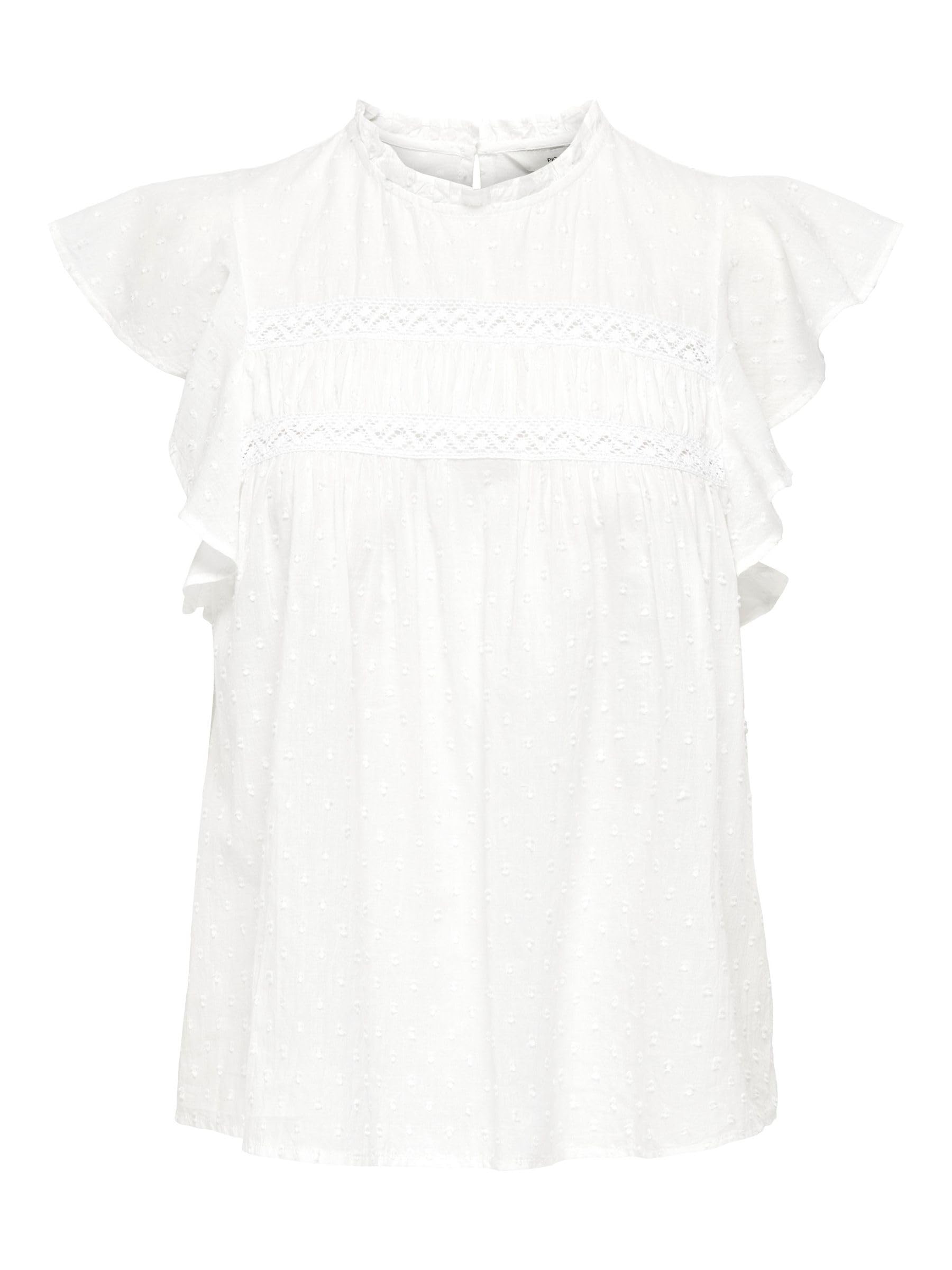 ONLY Women's Onlkatti S/S Dobby WVN Noos Top with O-Neck and Short Sleeves for Spring/Summer, Cloud Dancer, XS