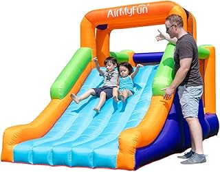 AirMyFun Bounce House with Slide Inflatable Durable Sewn Jumper Castle Bouncy House for Kids Outdoor Indoor
