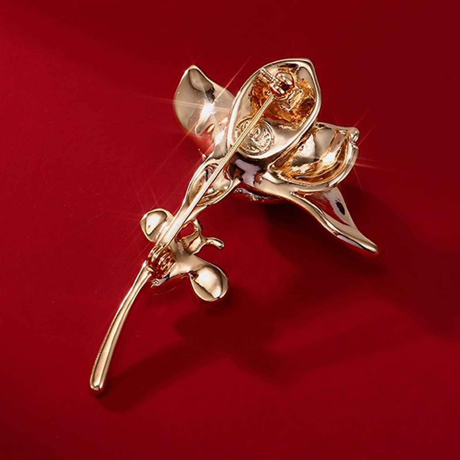 Broche Broche de Mujer 18k Chapado en Oro Esmalte de Flores Brooch Pins Elegant Ladies Accesorios de corsares Abrigo Coat Cheongsam (Peacock Azul) broches