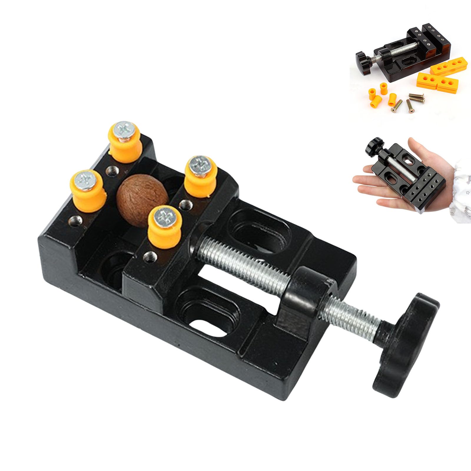 Tigbrother Mini Bench Vise Small Table Clamp - Aluminum Hobby Craft Repair Tool with 0-1.2 Inch Clamping Range - Ideal for Jewelry, Model Making & Electronics