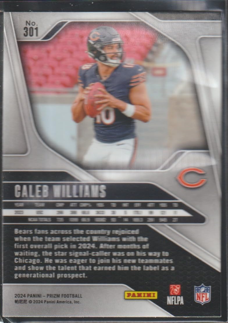 2024 Prizm Caleb Williams Bears Rookie Football Card