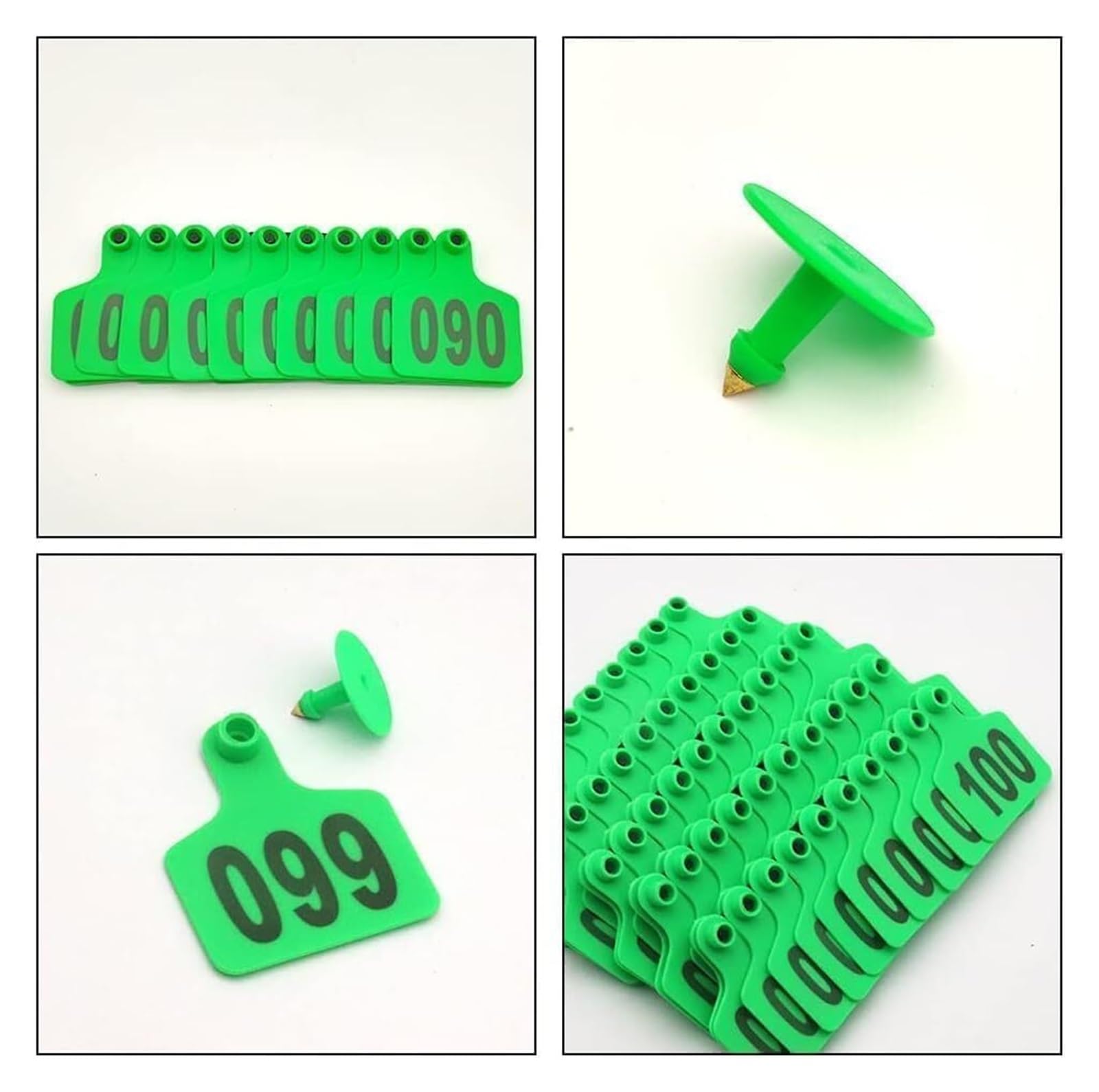 Plastikowy kolczyk do uszu bydlęcego inwentarza | Wielokolorowe kolczyki z numerami 001-1000 dla bydła(Green,101-200)