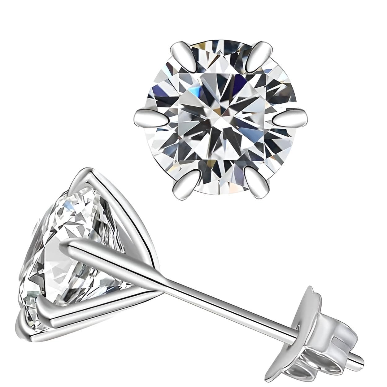 925 Silver Solitaire Round Earrings for Girls/Women | 92.5 Sterling Silver and like Brilliance Sparkling Zirconia for that Stunning Shine | Lovely Gift-image-39