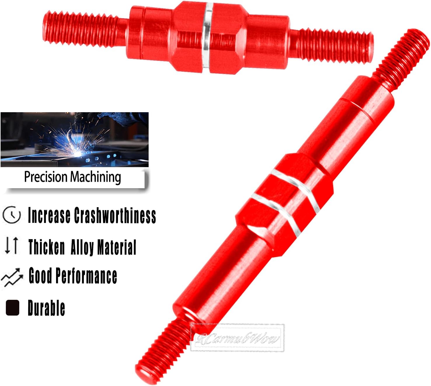 RC Turnbuckles Camber Link Upgrades Part for 1/16 Mini Slash 70054-1,Aluminium Adjustable Front and Rear Toe Links Push Rods,Red