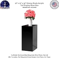 Vista 27 de Acrylic Display Riser Box Clear Plexiglass 12" x 12” x 19” No Lid Hollow Pedestal 5 Sided Display Trinkets Flowers Dust Cover Bin Collectible Items