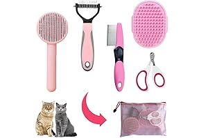 Long Hair Cat Grooming Kit with Flea Comb Set