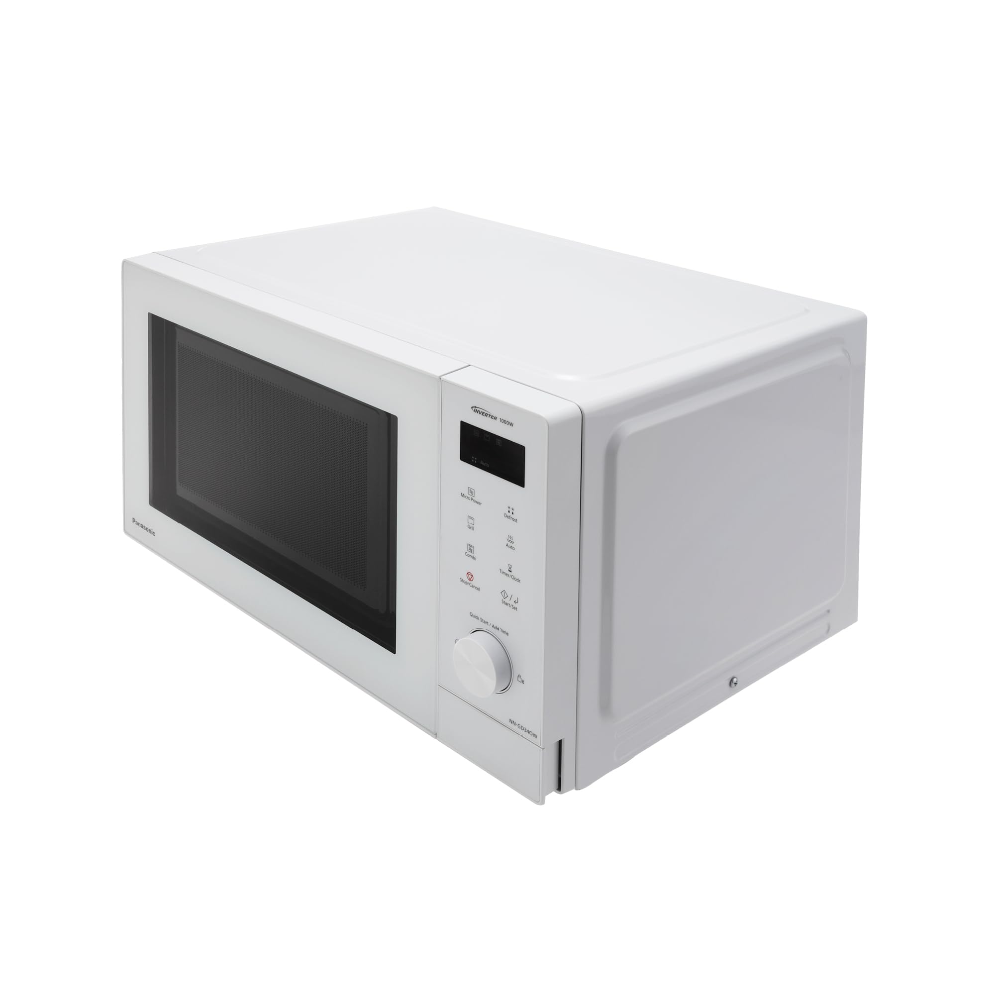 Panasonic NN-GD34QWEPG Forno Microonde con Grill 29L, 1000W, Scongelamento Automatico, Cottura Combinata, Timer, Bianco