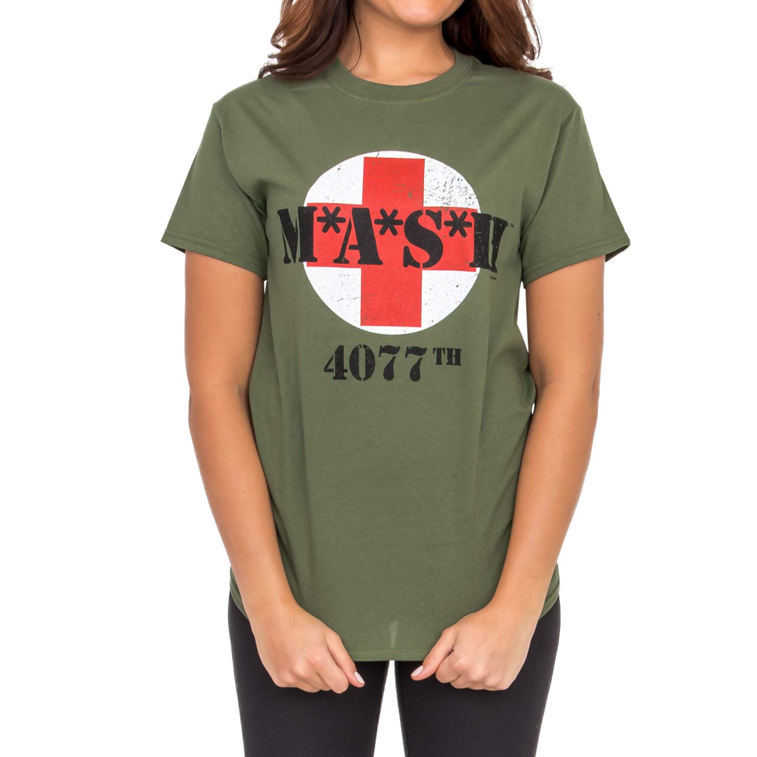 MASH 4077th Circle Army Green Adult T-Shirt, Army Green, XL