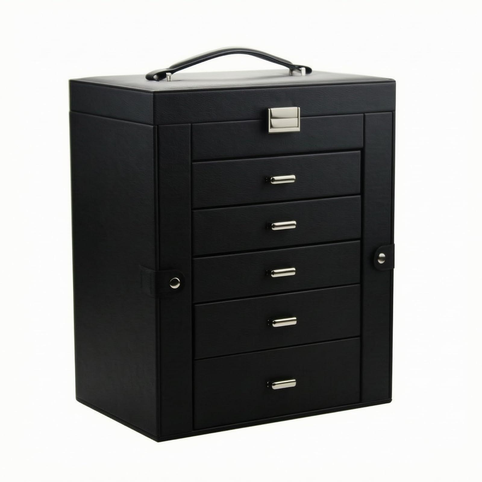 Perfeclan Caja Almacenamiento Joyas Rígida Portátil Organizador Joyas con Cajones para Vanity