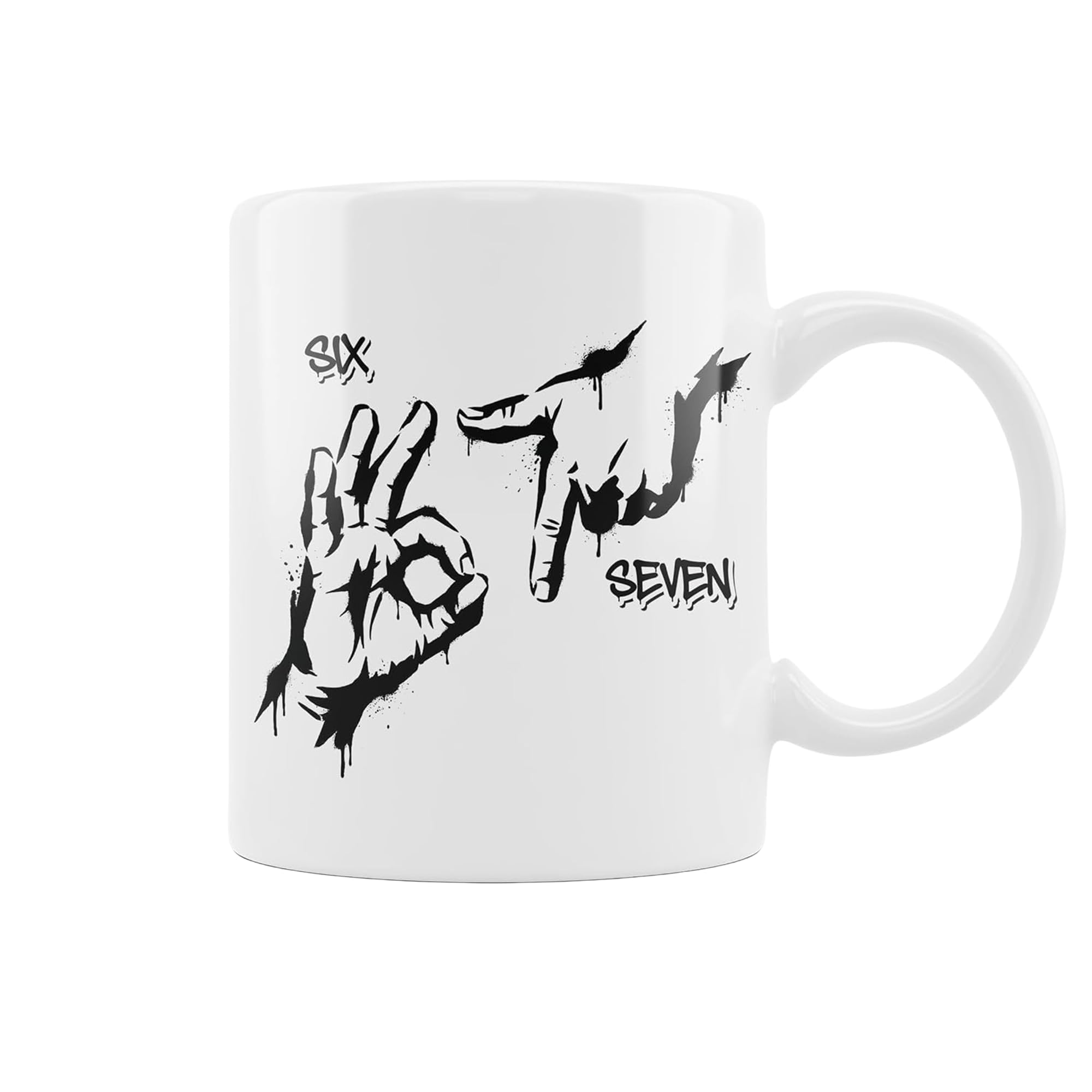VIROSA Hand Sign 67 Meme, Mug – Funny 11oz Ceramic Coffee Cup | Hilarious Novelty Gift for Friends, Coworkers, Secret Santa, Birthday, Xmas & Office Banter