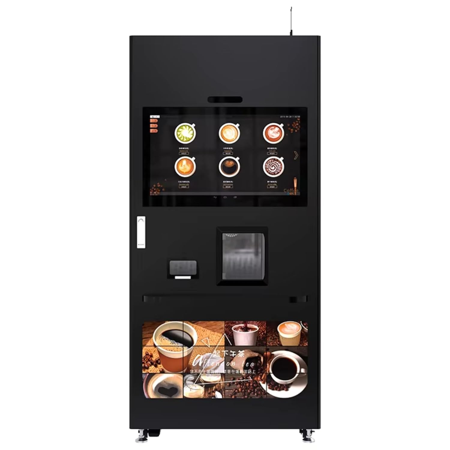 Large-capacity instant hot coffee vending machine with AI intelligent remote monitoring and cashless payment suitable for schools cafes