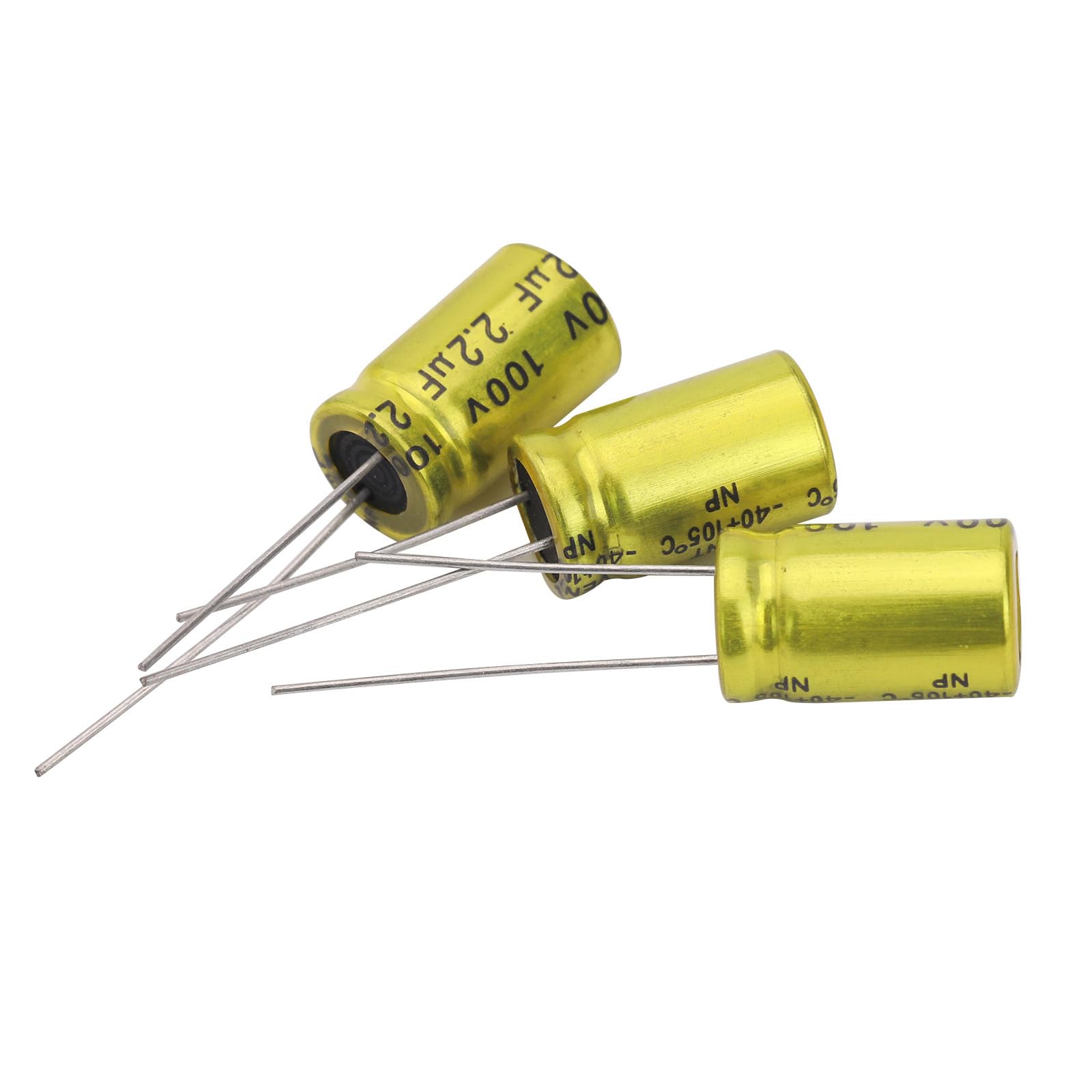 Cermant Condensatore elettrolitico non polarizzato, 2,2 uF, 100 V, 10 x 17 mm, per tweeter audio, divisore di frequenza, condensatore, 10 pezzi