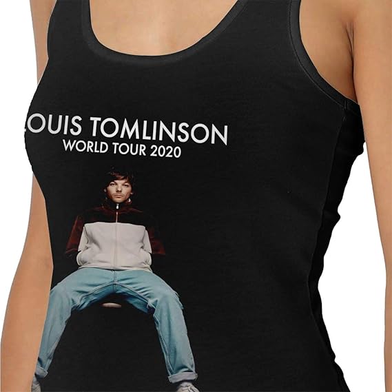 Donaldapowell Louis Tomlinson World Tour Tank Top Womens Cotton Vest Sleeveless Fitness Tank Top Sexy Vest T Shirt At Amazon Women S Clothing Store