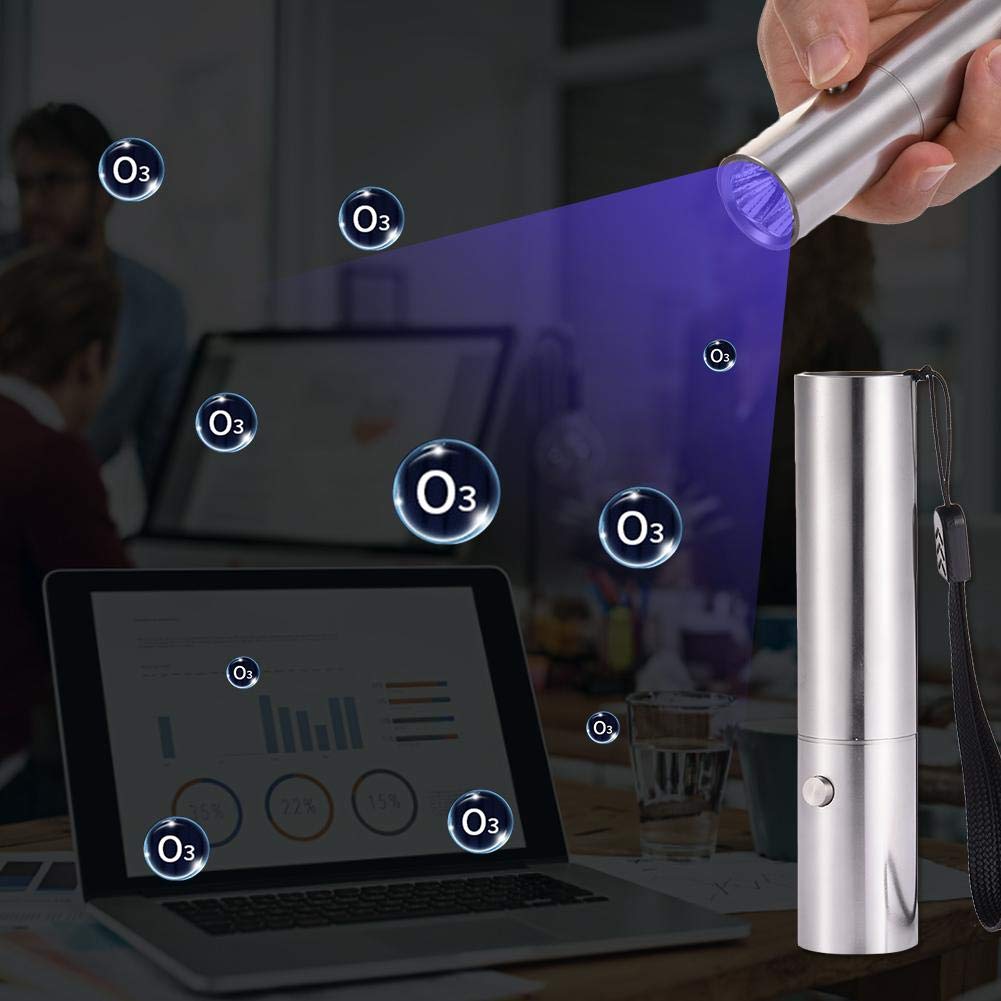 Luz de esterilización UVC portátil, sala de estar del dormitorio Lámpara de mano UV Batería Batería del hogar Varita ultravioleta para el hogar Linterna de viaje