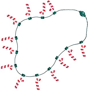 FUTUREPLUSX Christmas Light Up Necklace, 41Inch Candy Cane Necklace,3D Light Necklace with 13 Candy Cane Pendant,6 Modes Christmas Necklace Gifts Accessories for Christmas Holiday Xmas Party Favors