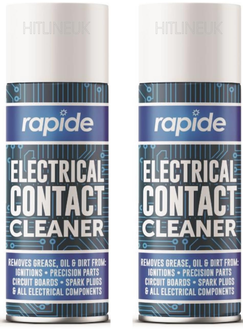 HitlineUK 2 X ELECTRICAL CONTACT CLEANER CLEANING SPRAY AMP GUITAR Hi-Fi SWITCH CIRCUIT DUAL LUBE (200ML)