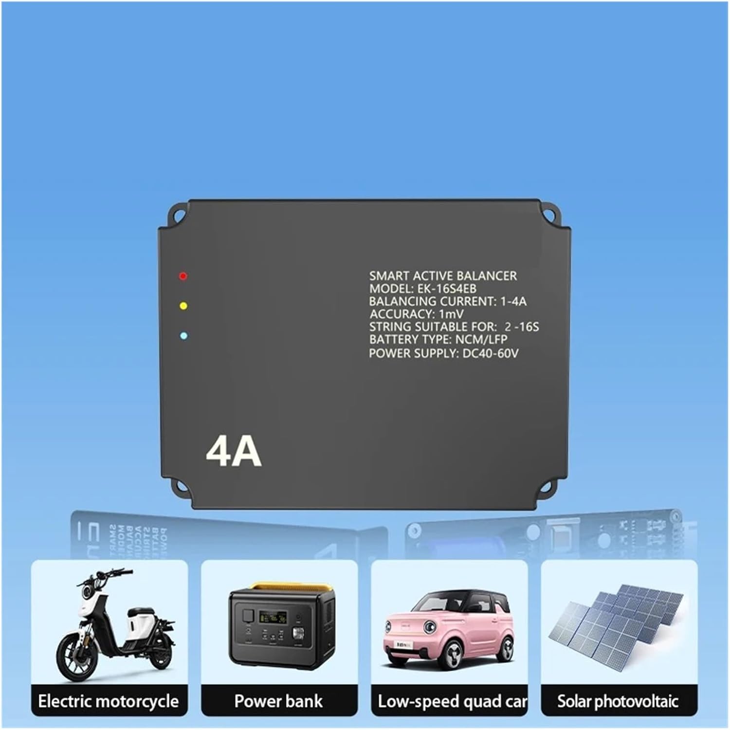 2A 4A Active Balancer Equalizer 3S 4S 5S 6S 7S 8S 9S 10S 12S 14S 16S Lifepo4 Li-ion Battery Equalization(4A 15-16S Clear)