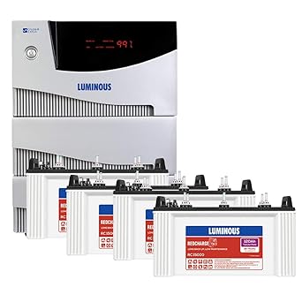 Luminous Cruze+ 3.5KVA with 4Nos of Red Charge RC15000 120Ah Short Tubular Battery