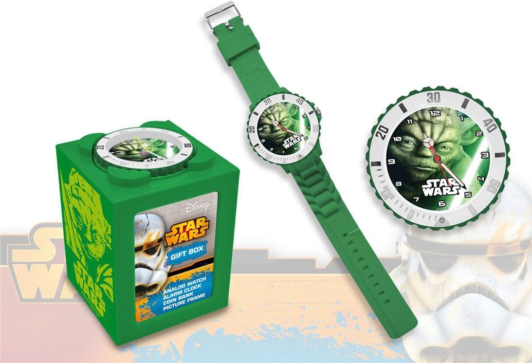 Kids Licensing - SW14044 - Star Wars VII - Gift Set - 4 in 1 Watch - Money Box - Alarm Clock and Photo Frame Yoda