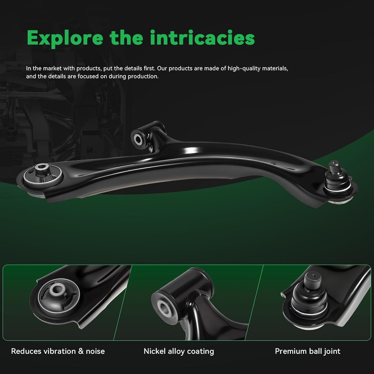 10Pc Front End Suspension Kit Fit For 2013-2019 Ni-ssan Sentra 1.8L, 13-20 NV200, 2 Lower Control Arm w/Ball Joint 2 Sway Bar Link 4 Outer Inner Tie Rod End (# K622159 K622160 EV800951 ES800965)