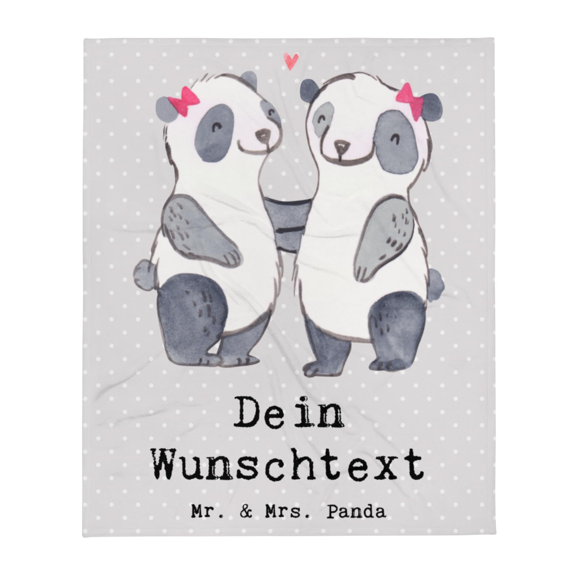 Mr. & Mrs. Panda Kuscheldecke personalisiert Panda Beste Blutsschwester der Welt - Personalisierte Geschenke, Liebe, für, Schwesterherz, Decke, Fleece, Personalisierbare, Freundin, Kleinigkeit