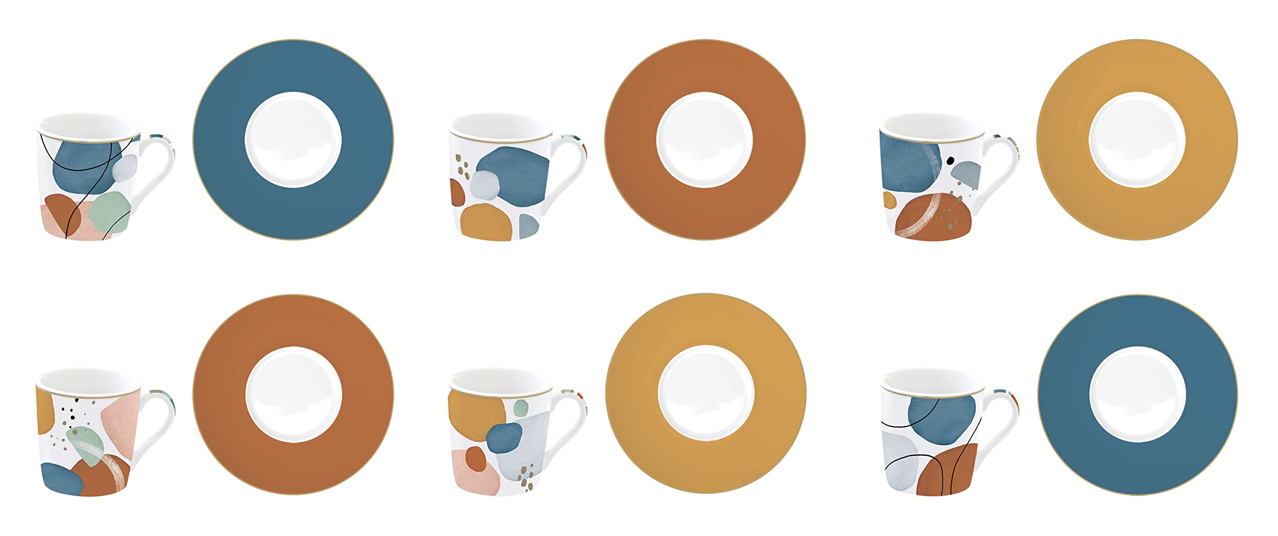 COFFRET 6 TASSES A CAFE 10CL EN PORCELAINE SHAPES