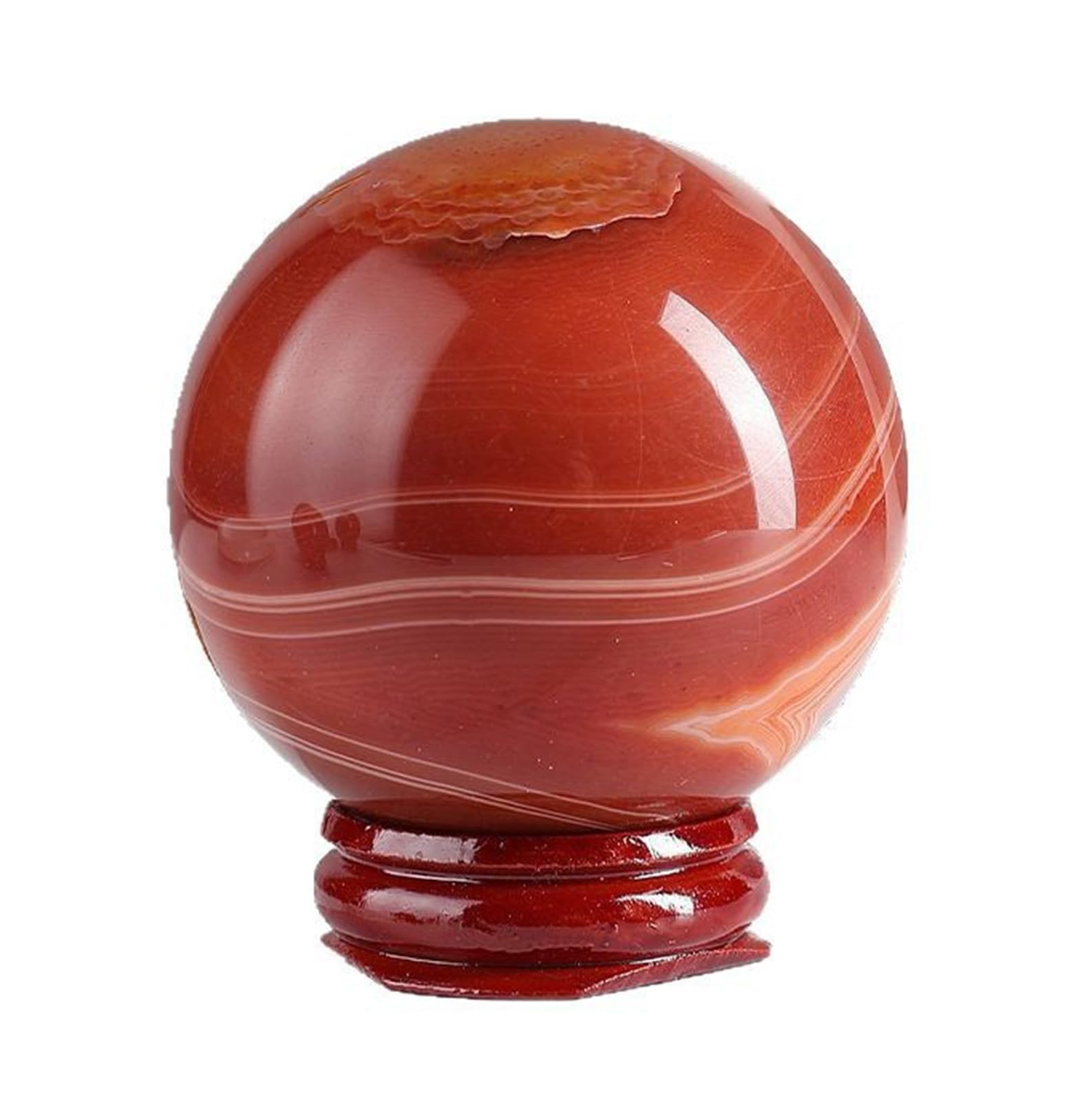 RVBLRDSE Crystals Sphere with Stand,Round Red Agate Crystal Ball, Decorative, Witchcraft Home Decor,4.5~5cm Gemstone Stone
