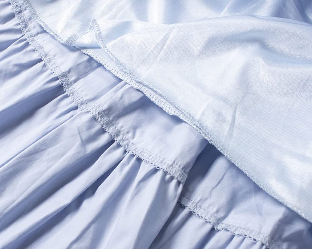Spódnice dla kobiet Wielka Brytania, plus rozmiar Czarna spódnica zimowa Elastyczna talia, falbana Ruched Spódnice z wysokim stanem Eleganckie spódnice maxi dla(Sky Blue One Size)