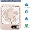 Küçük Masa Fanı, Taşınabilir USB Şarj Edilebilir, 2000mAh Pil ve LCD Ekranlı Eğilebilir Katlanabilir Kişisel Mini Fan, Güçlü Rüzgar, Ultra Sessiz, Ofis, Ev, Kamp için 5 Hız Modu