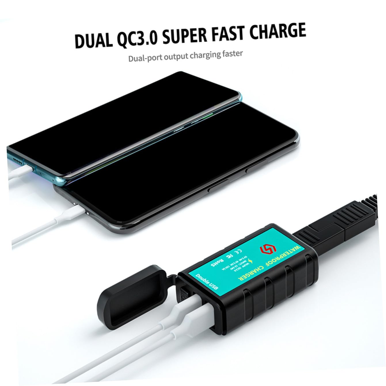 2zestawy Ładowarki Usb Do Motocykli Sae z Podwójnym Gniazdem Wodoodporna Szybkie Ładowanie Kompatybilna z Motocyklami Atv Suv Łodzią z Funkcją Miękkiego Startu