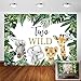 Avezano Two Wild Backdrop for Boy Birthday Party Jungle Safari Animals Zoo Green Leaves Photography Background Two Wild Boy 2nd Second Birthday Party Photoshoot Decoration Banner (7x5ft)