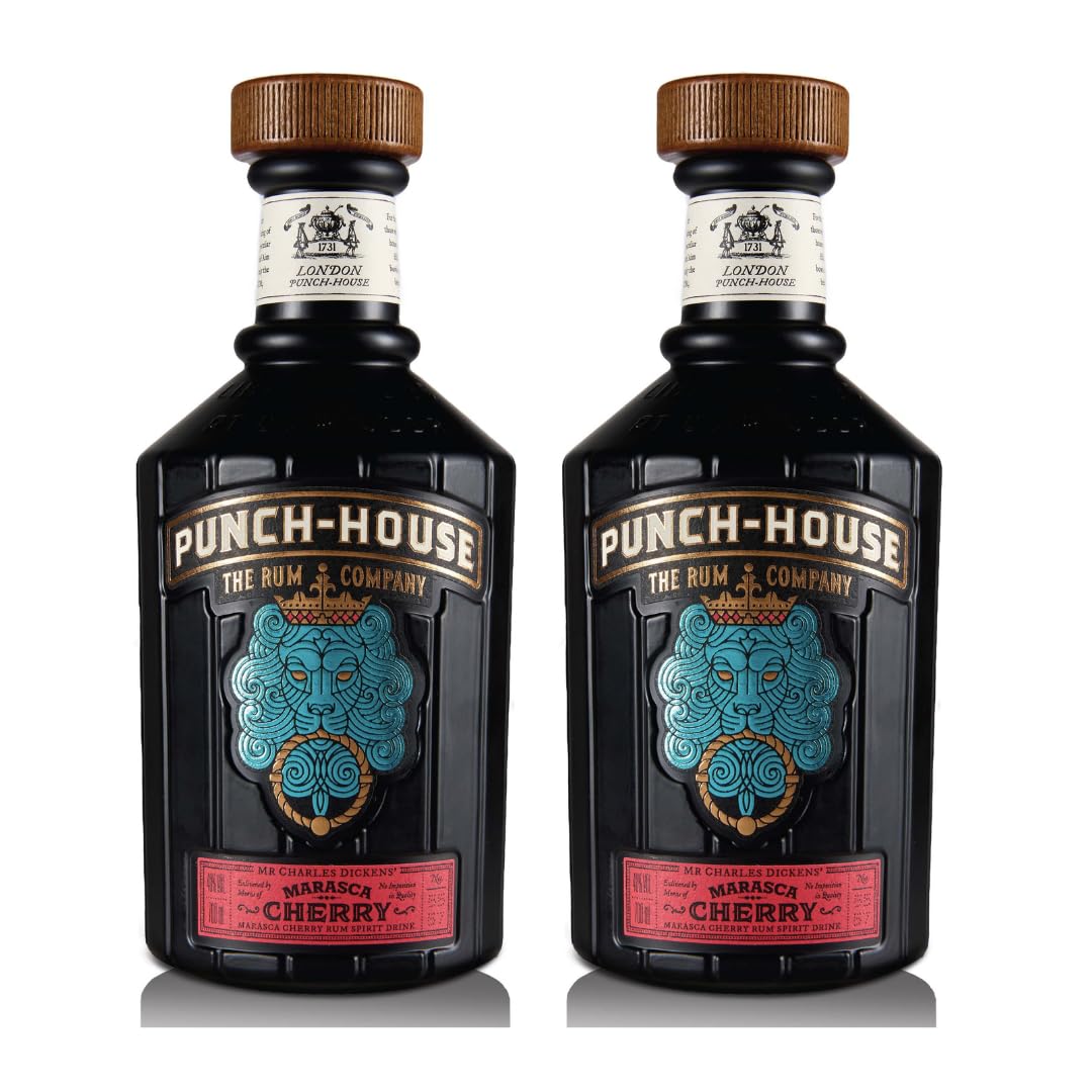 Punch House Rum Marasca Cherry Doppelpack 2×0,7 l – 5-jähriger karibischer Rum Blend mit Marasca-Kirsche | Ideal für Longdrinks & Cocktails | 40% Vol.
