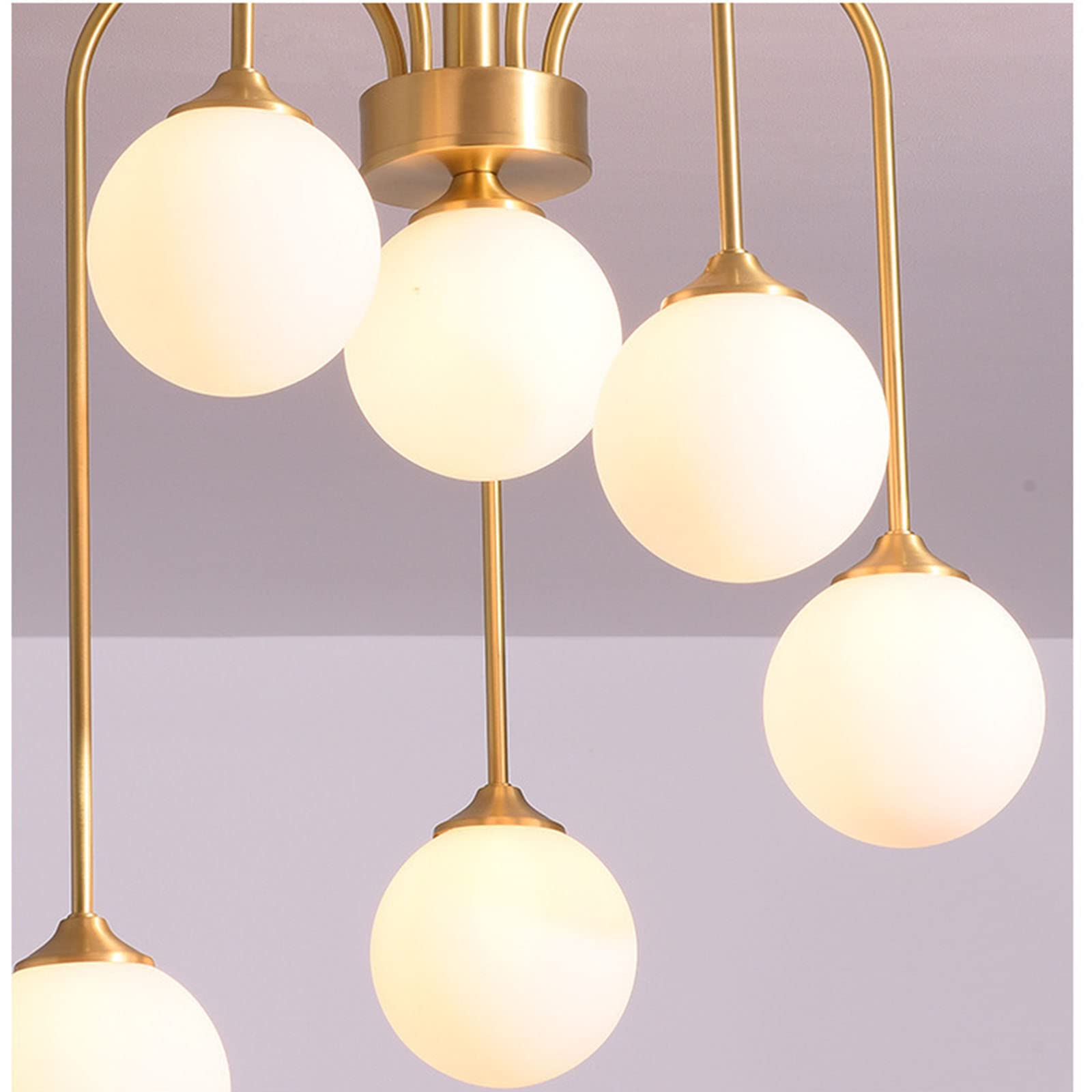 Lustre 6 Lumières Doré Moderne Avec Bras Rotatifs - Suspension Milieu Du Siècle Pour Cuisine Salon