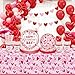 AIBIIN 194 Pcs Galentines Day Party Plates Set Happy Galentine's Day Tableware Set Hearts Galentines Gang Decoration for Women Girls Romantic Valentine's Day Party Supplies for 24 Guests