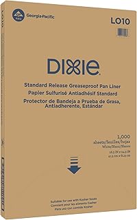 Georgia-Pacific Dixie Grease-Proof Non-Stick Pan Liner by GP PRO (Georgia-Pacific), White, LO10, 24.375'' Length x 16.375" Width, (Case of 1,000)