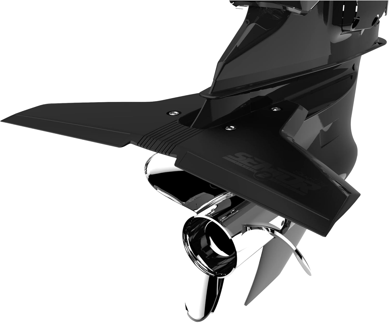 STINGRAY HYDROFOILS - Classic Senior 2 Hydrofoils for 40-300 hp (Black) - Stabilizer Fins for Outboard/Outdrive Motors - Made in The USA