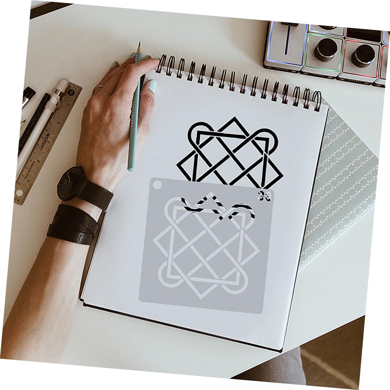 Lurrose 3 Set di Modelli di Disegno Mandala 36 Stili Stencil per Pittura Murale Stencil per Arte Murale 36 Pezzi * 3