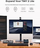 Vista 9 de OBSBOT Tiny 2 Lite Cámara web 4K para PC, cámara de transmisión PTZ con seguimiento AI con sensor de 1/2 pulgada, control de gestos, 60 FPS, HDR