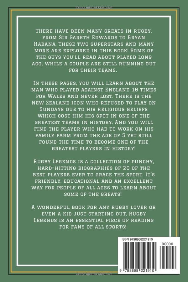 Miniatura 2 de Rugby Legends 20 Inspiring Biographies For Kids - The Greatest Rugby Players Of All Time (Inspiring Sports Biographies For Kids - 20 Illustrated