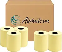 Bobina Térmica Amarelo 80x40 – Kit com 10 Rolos, Papel Térmico Direto, Impressão Nítida Sem Ribbon, Ideal para Cupons, PDV e Impressoras Térmicas