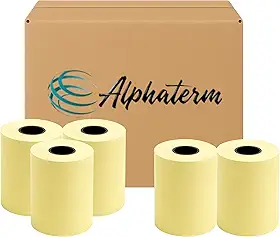 Bobina Térmica Amarelo 80x40 – Kit com 10 Rolos, Papel Térmico Direto, Impressão Nítida Sem Ribbon, Ideal para Cupons, PDV e Impressoras Térmicas