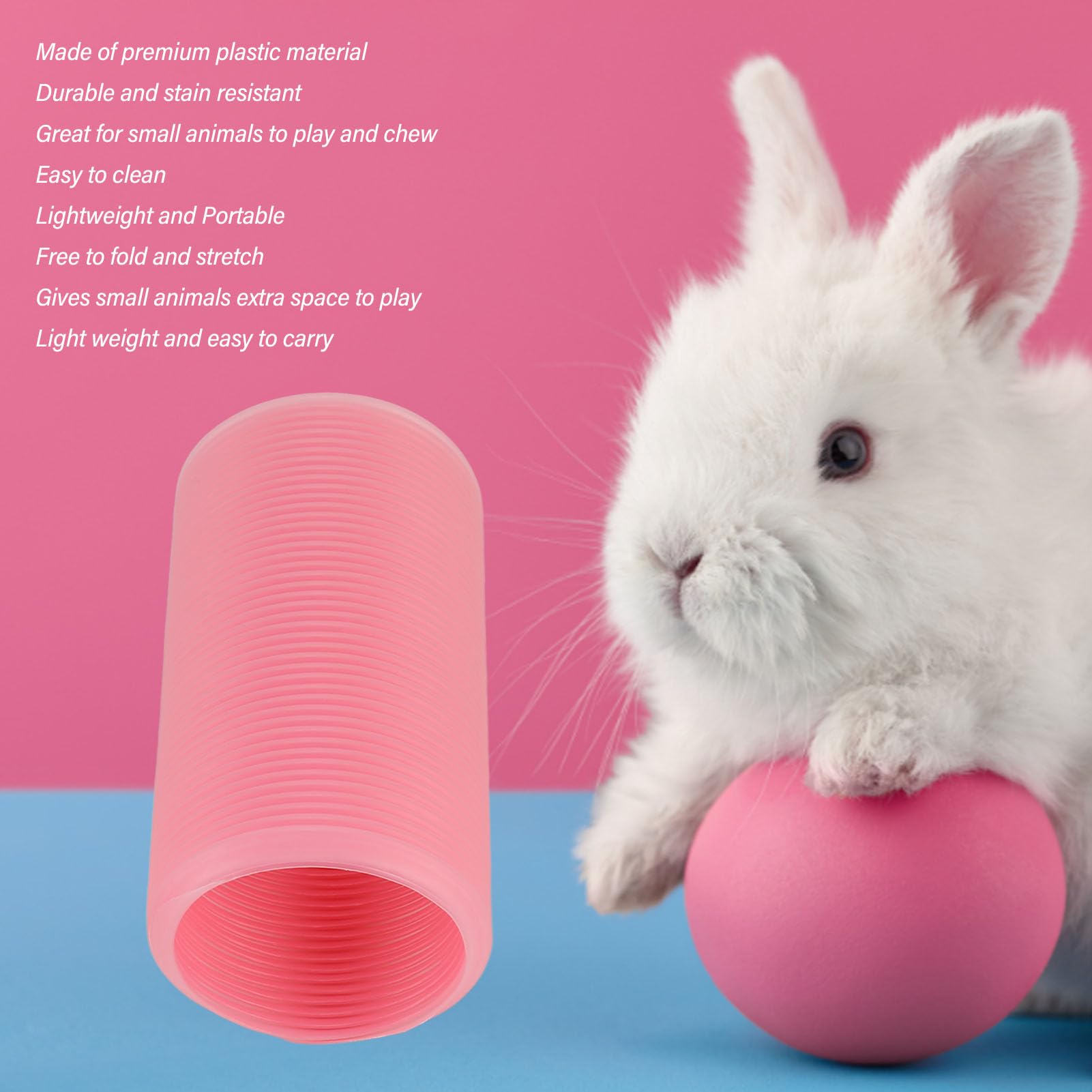 Small Animal Play Tunnel, Hamster Fun Tunnel Pet Plastic Tube Toys, Collapsible Pet Play Toy Tunnel Tube - Image 4