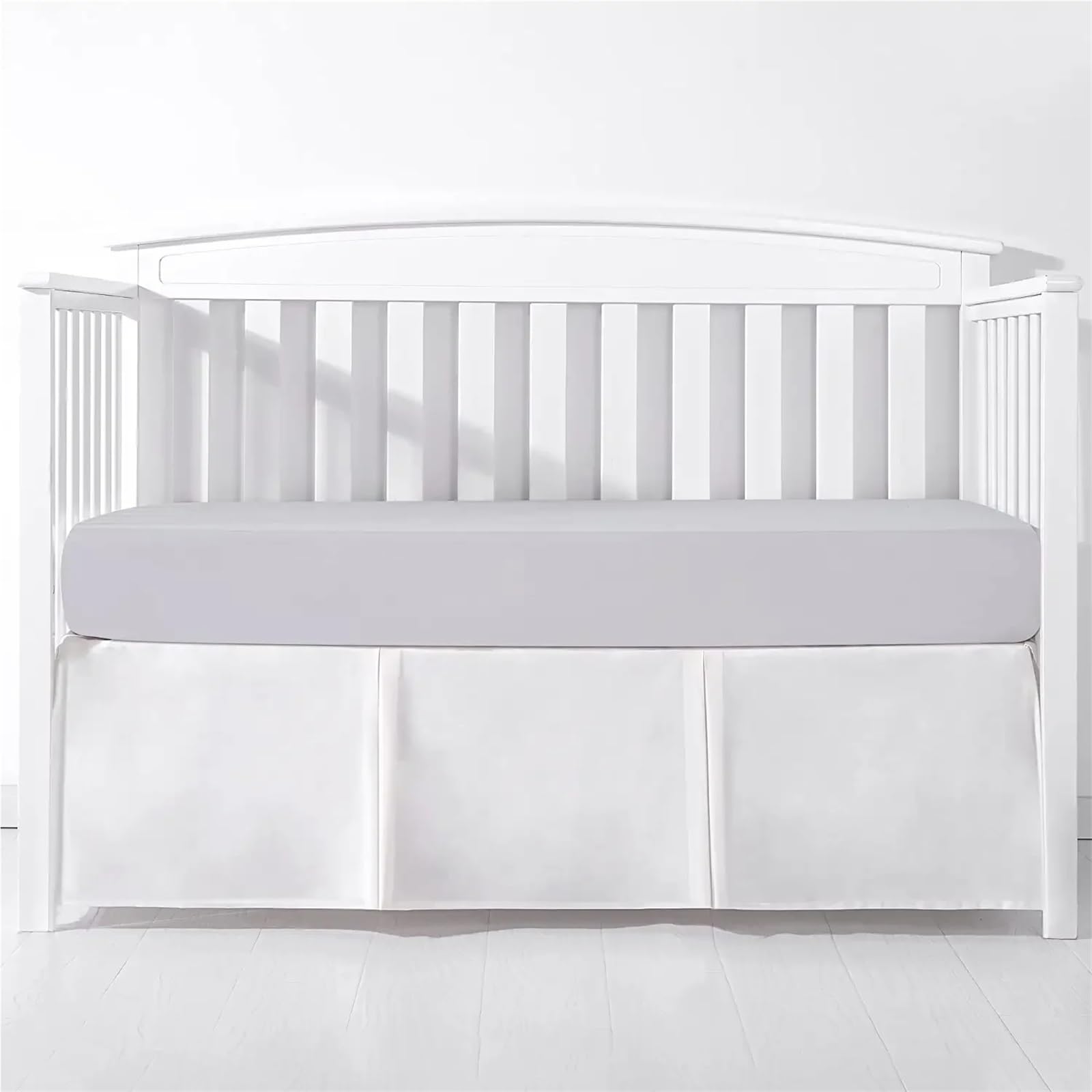 Kinderbett Rock Plissierter Kinderbettrock mit weißen Oberlaken for Jungen und Mädchen – Kinderzimmerbettwäsche for Kleinkinder, 35,6 cm hoch(Color 1,28 x 52 x14 inch)